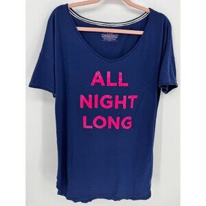 Victorias Secret Womens Blue Oversized All Night Long Sleep Shirt